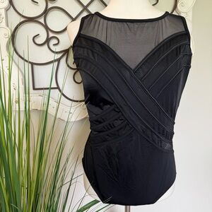 NWT ST. JOHN’S BAY Size 16 Black One Piece Swimsuit